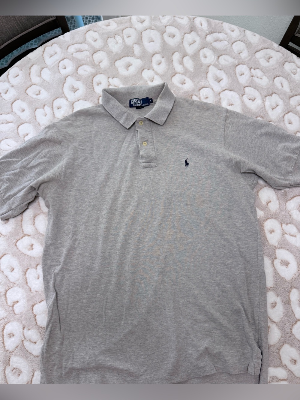 Ralph Lauren Light Gray Polo with Navy Pony